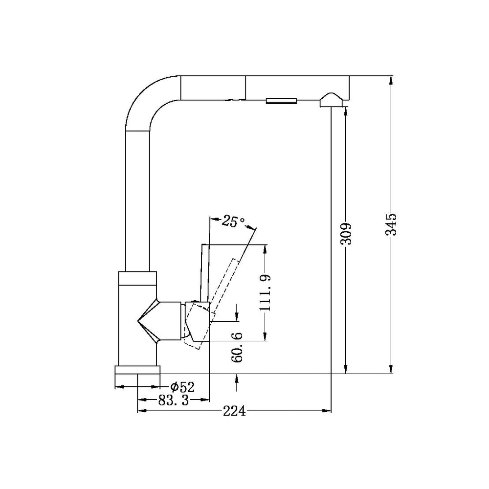 PULL OUT SINK MIXER WITH VEGIE SPRAY FUNCTION CHROME (NR311808CH)