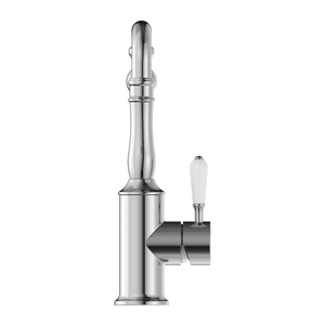 YORK KITCHEN MIXER HOOK SPOUT WITH WHITE PORCELAIN LEVER CHROME (NR69210701CH)