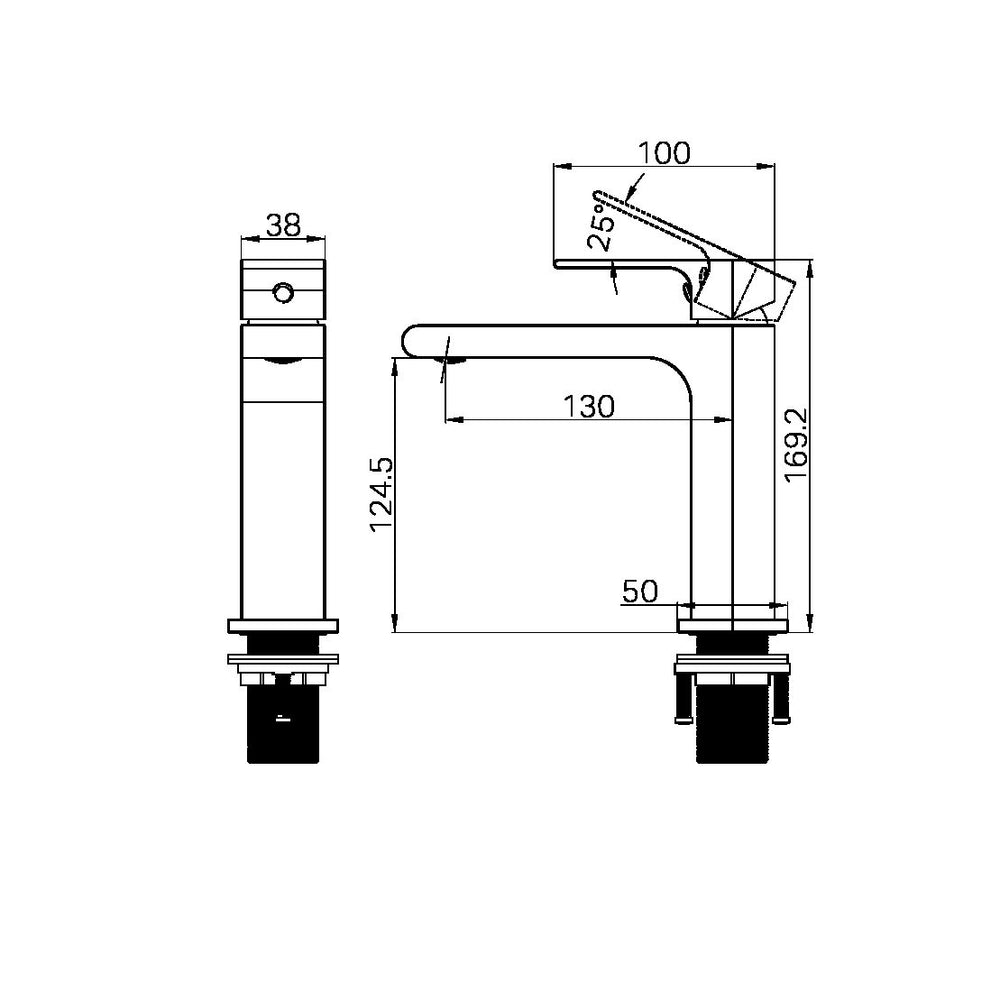 BIANCA BASIN MIXER STRAIGHT SPOUT GUN METAL (NR321502GM)
