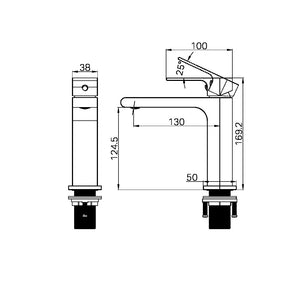 BIANCA BASIN MIXER STRAIGHT SPOUT BRUSHED GOLD (NR321502BG)