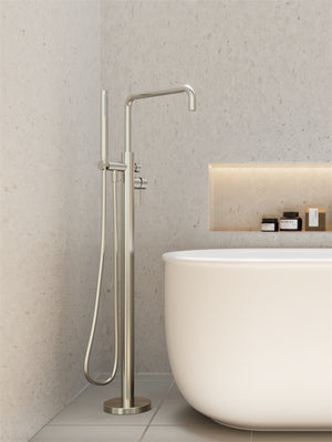 Zen SS316L Freestanding Bath Mixer Brushed Nickel (NR162203a02BN)