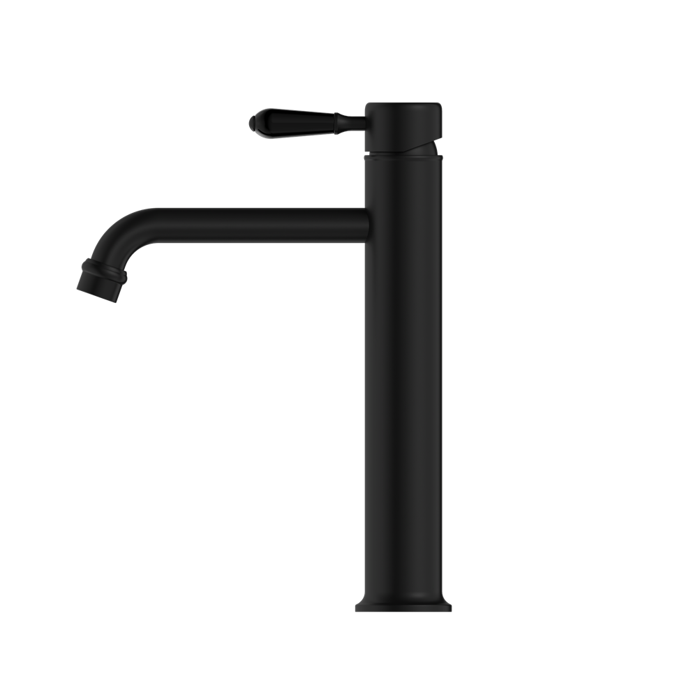 YORK STRAIGHT TALL BASIN MIXER WITH METAL LEVER MATTE BLACK (NR692101a02MB)