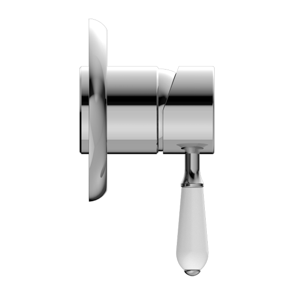 YORK SHOWER MIXER WITH WHITE PORCELAIN LEVER CHROME (NR69210901CH)