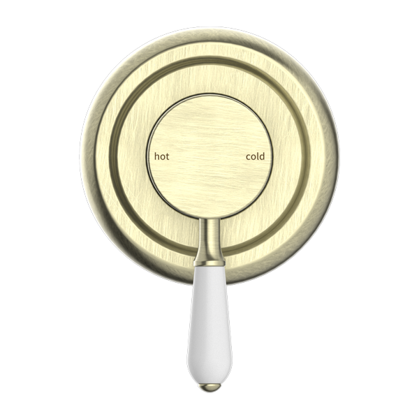 YORK SHOWER MIXER WITH WHITE PORCELAIN LEVER AGED BRASS (NR69210901AB)