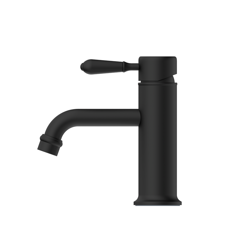 YORK STRAIGHT BASIN MIXER WITH METAL LEVER MATTE BLACK (NR692101b02MB)