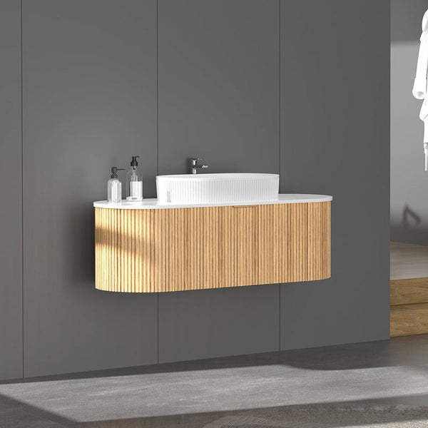 CARYSIL 1200mm Fluted Wall Hung Vanity 1200 x 469 x 412mm