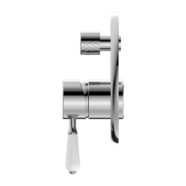 YORK SHOWER MIXER WITH DIVERTOR WITH WHITE PORCELAIN LEVER CHROME (NR692109A01CH)