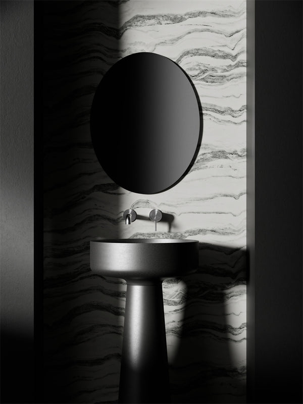 Zen SS316L Wall Basin/Bath Mixer Separate Back Plate 185/230mm Spout Brushed Nickel