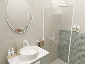 MECCA SHOWER MIXER DIVERTOR SYSTEM SEPARATE BACK PLATE MATTE WHITE (NR221912FMW)