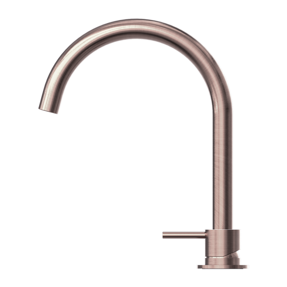 MECCA HOB BASIN MIXER ROUND SWIVEL SPOUT BRUSHED BRONZE (NR221901bBZ)