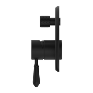 YORK SHOWER MIXER WITH DIVERTOR WITH METAL LEVER MATTE BLACK (NR692109A02MB)