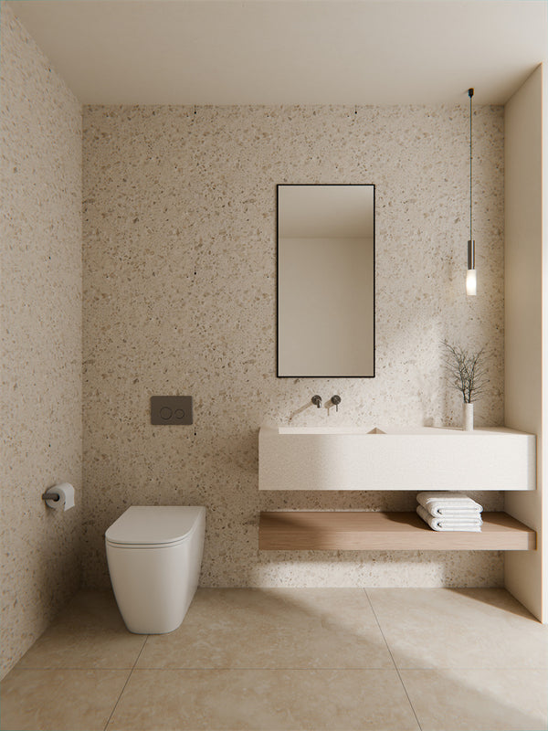 Zen SS316L Wall Basin/Bath Mixer Separate Back Plate 185/230mm Spout Graphite