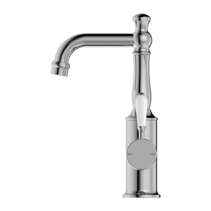 YORK BASIN MIXER WITH WHITE PORCELAIN LEVER CHROME (NR69210101CH)
