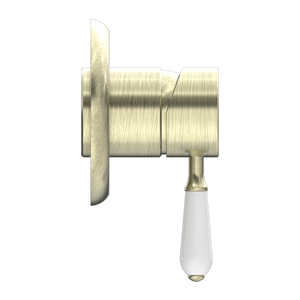 YORK SHOWER MIXER WITH WHITE PORCELAIN LEVER AGED BRASS (NR69210901AB)