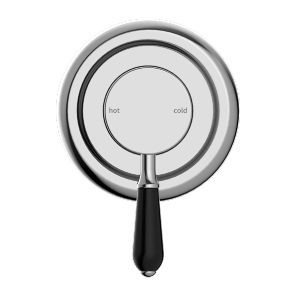 YORK SHOWER MIXER WITH BLACK PORCELAIN LEVER CHROME (NR69210903CH)