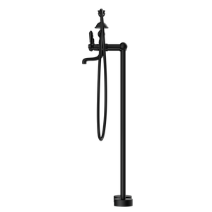 YORK FREESTANDING BATH SET WITH METAL HAND SHOWER MATTE BLACK (NR692103a02MB)