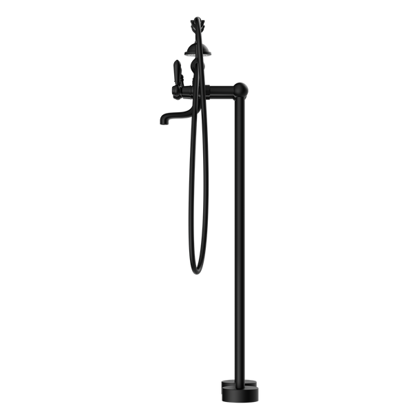 YORK FREESTANDING BATH SET WITH METAL HAND SHOWER MATTE BLACK (NR692103a02MB)