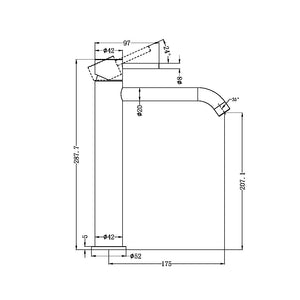 Zen SS316L Tall Basin Mixer Brushed Bronze (NR162201aBZ)