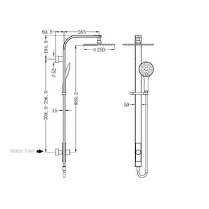ASTRA RAIN ROUND TWIN SHOWER SINGLE HOSE CHROME (NR281305aCH)