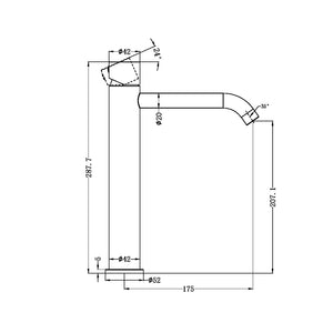 Zen SS316L Tall Basin Mixer Handless Graphite (NR162201cGR)