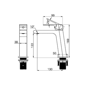 BIANCA BASIN MIXER MATTE BLACK (NR321501MB)