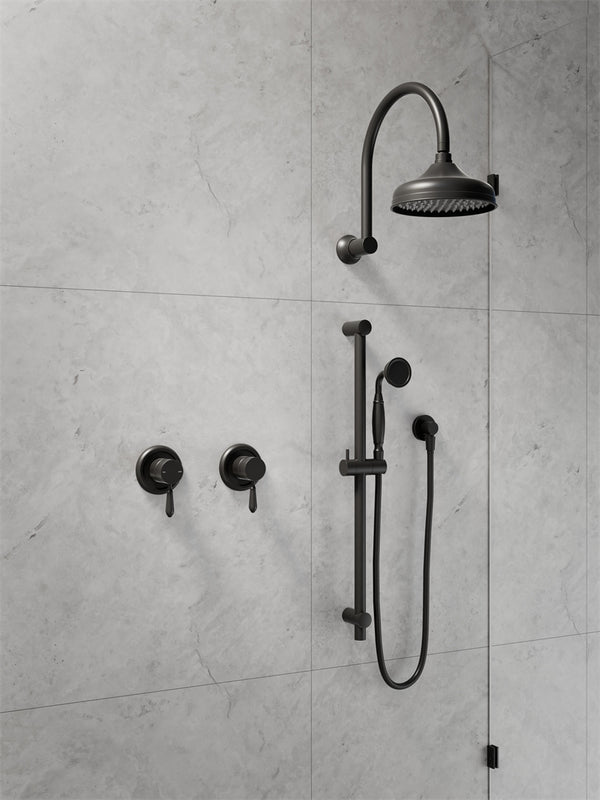 YORK SHOWER MIXER WITH METAL LEVER MATTE BLACK (NR69210902MB)