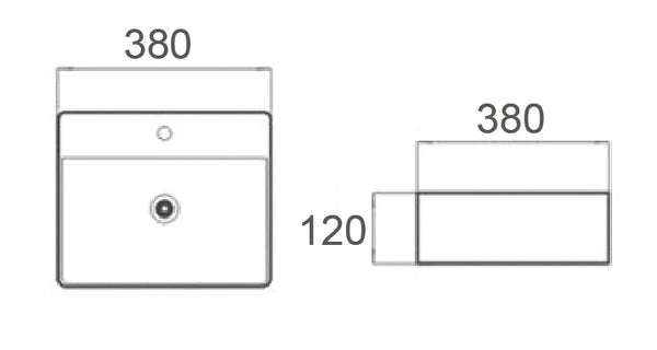 Wb4148B NIKO Above Counter Basin 380x380x120MM