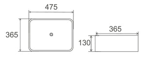 WB4737 SORRENTO Above Counter Basin 475x365x130MM