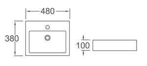 WB4838 LUCCI Above Counter Basin 480x380x100MM