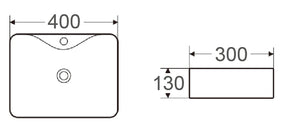 WB4131 BRONTE II Above Counter Basin 400x300x130MM