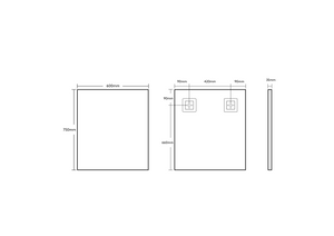 KDK- KS6075F-MB MATTE BLACK ALUMINIUM FRAMED MIRRORS 600*750MM