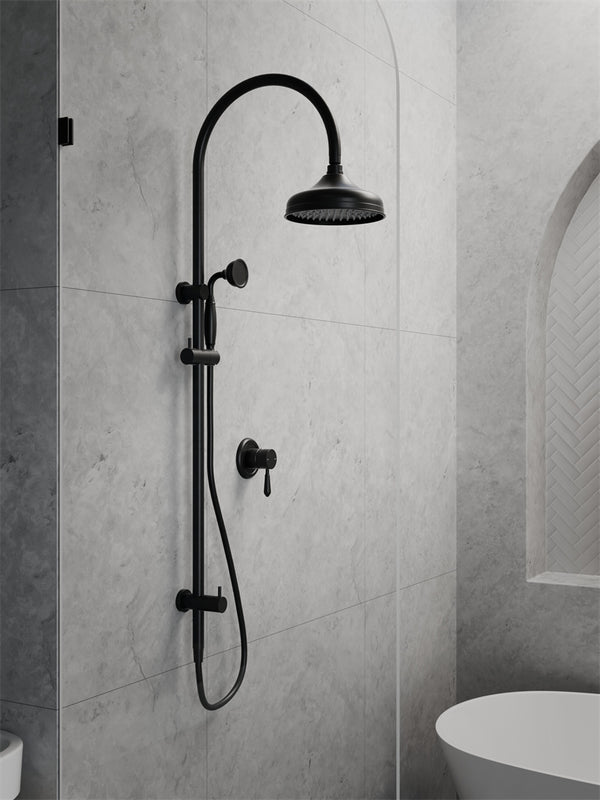 YORK SHOWER MIXER WITH METAL LEVER MATTE BLACK (NR69210902MB)