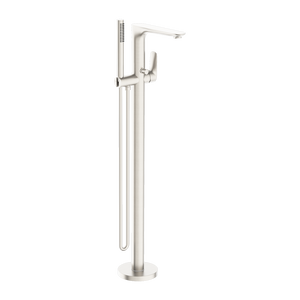 BIANCA FREESTANDING BATH MIXER WITH HAND SHOWER BRUSHED NICKEL (NR321503aBN)