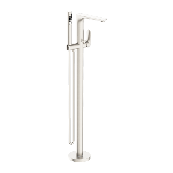 BIANCA FREESTANDING BATH MIXER WITH HAND SHOWER BRUSHED NICKEL (NR321503aBN)