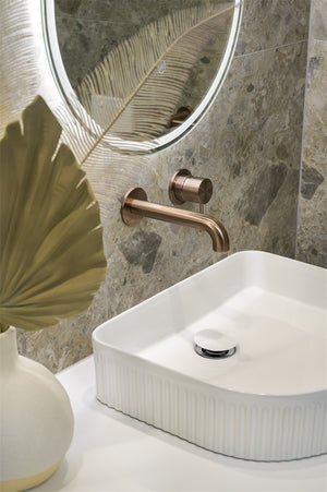 MECCA WALL BASIN/BATH MIXER SEPARATE BACK PLATE 120/160/185/230/260MM BRUSHED BRONZE