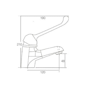 WT 6661D MOBI CARE Fixed Basin Mixer with Disabled Handle