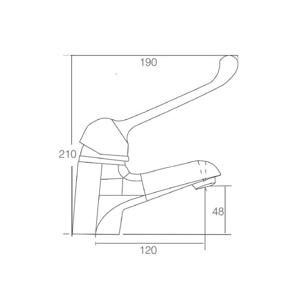 WT 6661D MOBI CARE Fixed Basin Mixer with Disabled Handle