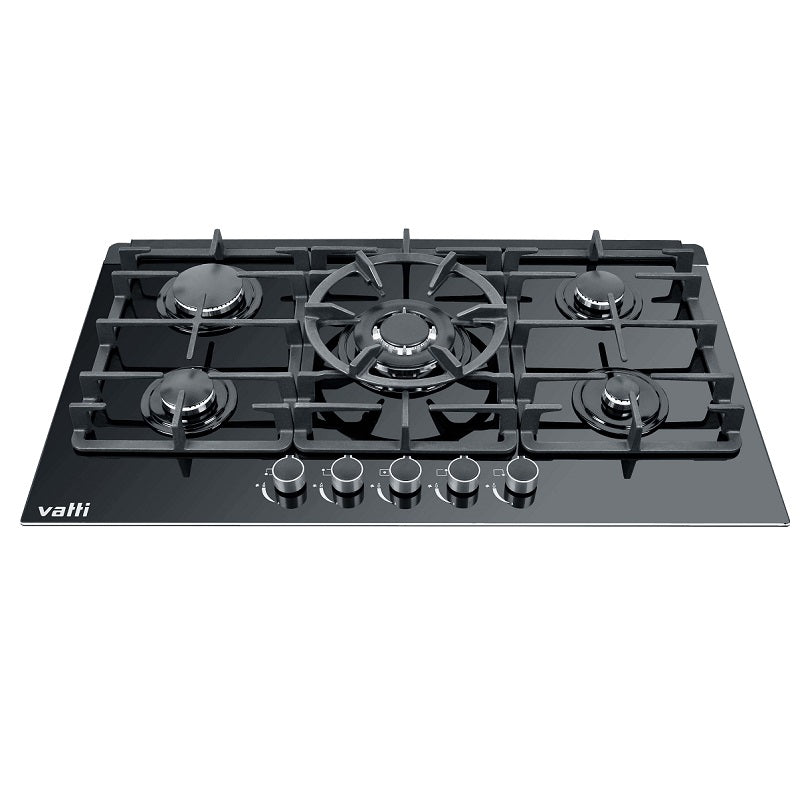 APCT 901 900mm Black Glass Gas Cooktop.