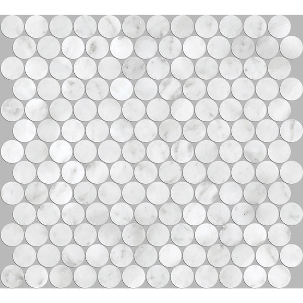 ART003 PR23CA-H ARTEMIS CARRARA WHITE PENNY ROUND HONED 23X23MM (300X300mm per sheet)
