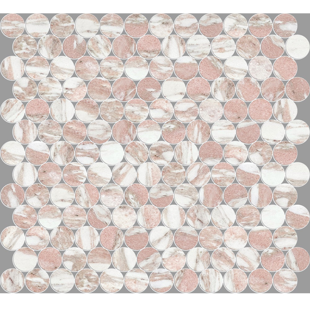 ART027 PR23NP-H ARTEMIS NORWEGIAN PINK PENNY ROUND HONED 23X23MM (300X300mm per sheet)