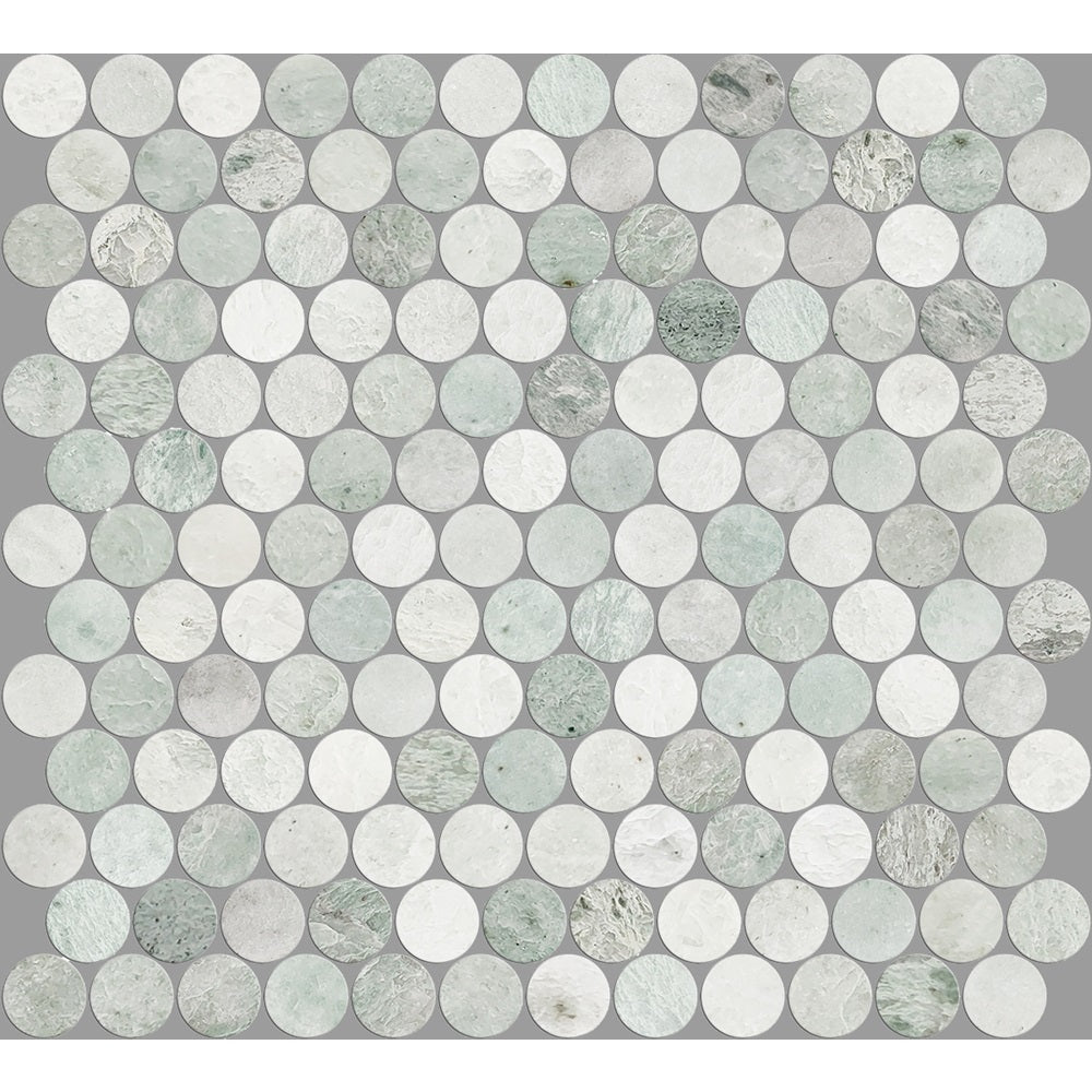 ART032 PR23MG-H ARTEMIS MING GREEN PENNY ROUND HONED 23X23MM (300X300mm per sheet)