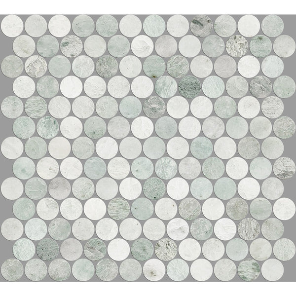 ART032 PR23MG-H ARTEMIS MING GREEN PENNY ROUND HONED 23X23MM (300X300mm per sheet)