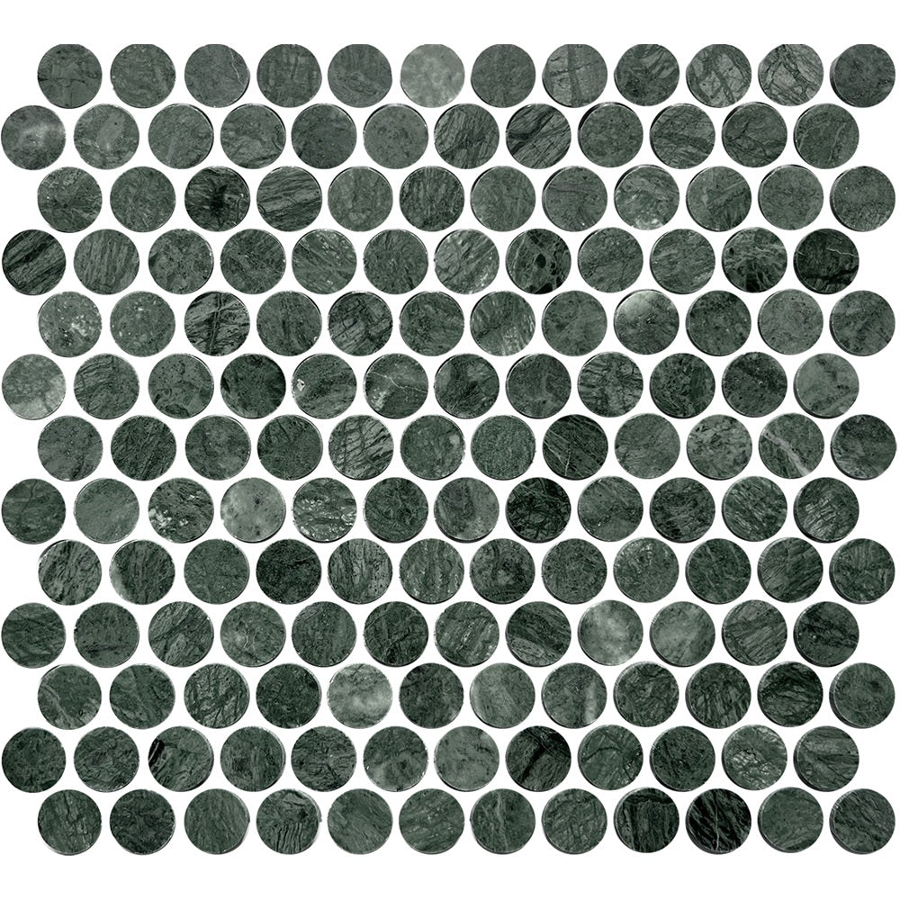ART033 ARTEMIS INDIAN GREEN PENNY ROUND HONED 23X23 (300X300mm per sheet)