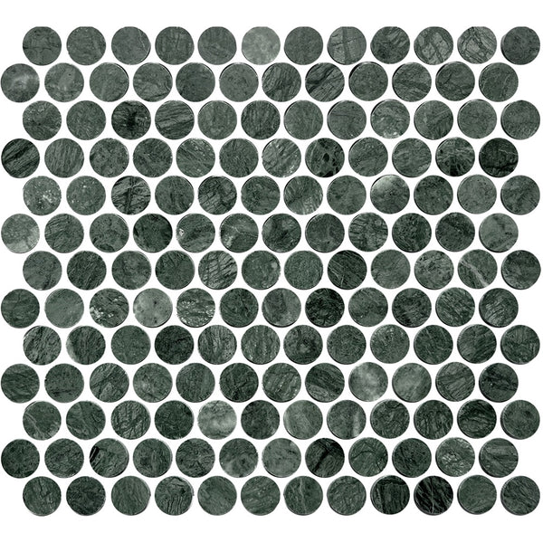 ART033 ARTEMIS INDIAN GREEN PENNY ROUND HONED 23X23 (300X300mm per sheet)