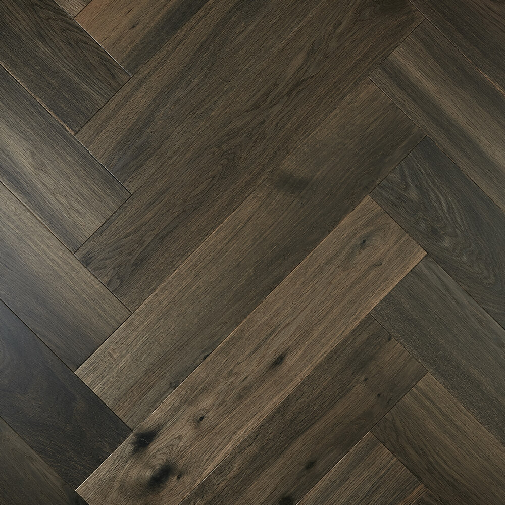 De Marque European Oak Engineered Herringbone 600x120x15/4mm - Ash Grey