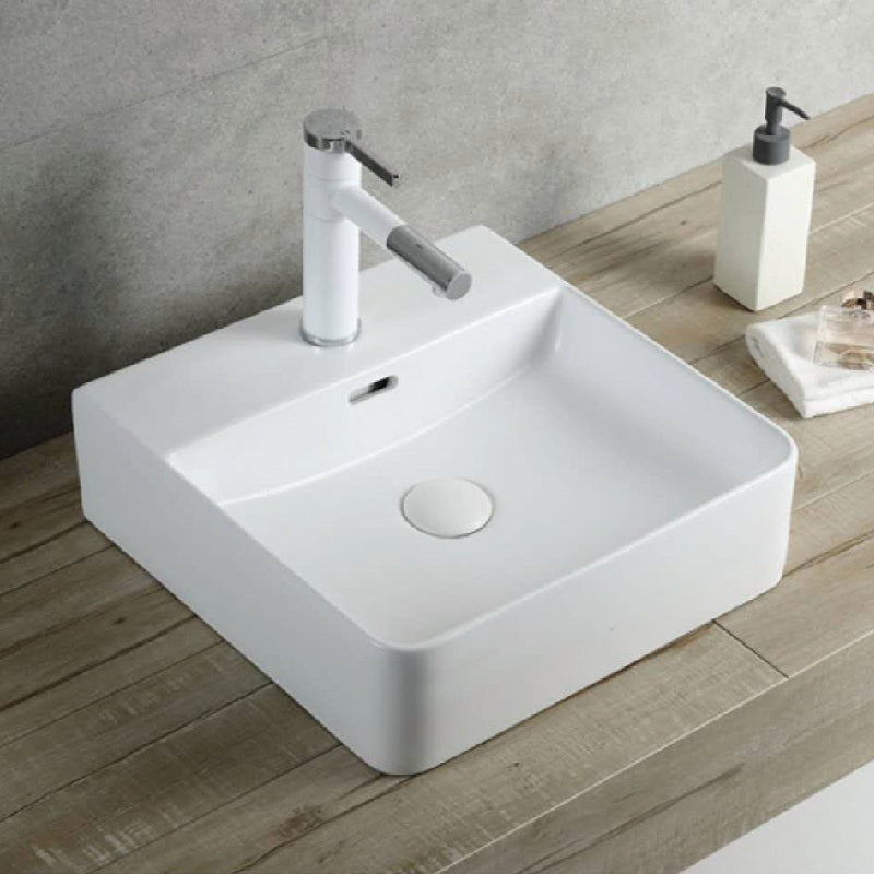 CB-121-MW Above Counter Basin 420*420*130MM Matt White Finish