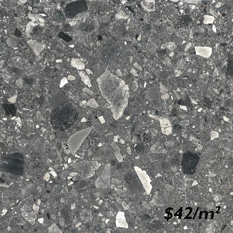 T/CESTDGM6060 ENTIVA CEPPO STONE DARK GREY MATT SMART-TECH 600*600mm REC.