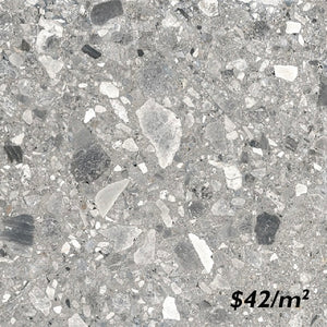 T/CESTMGM6060 ENTIVA CEPPO STONE MEDIUM GREY MATT SMART-TECH 600*600mm REC.