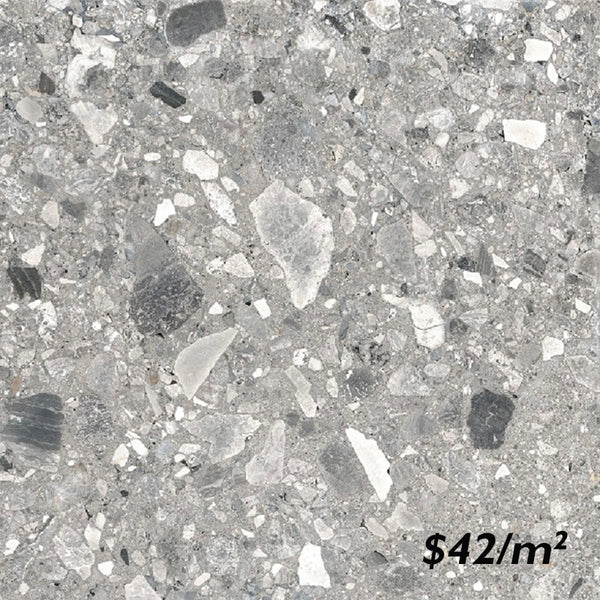 T/CESTMGM6060 ENTIVA CEPPO STONE MEDIUM GREY MATT SMART-TECH 600*600mm REC.