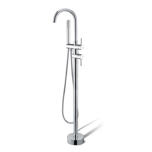 Round Chrome Freestanding Bath Mixer With Handheld Shower CH0116.BS